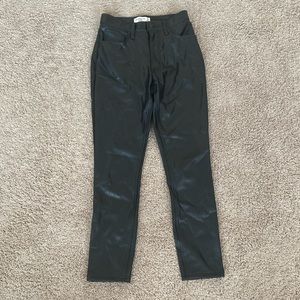 Abercrombie Black Leather Skinny High Rise Pants. Curve Love, Size 26.
